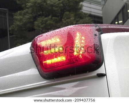 Red light of ambulance