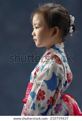 Half Body Portrait Of A Girl In Yukata,Portrait And Landscape