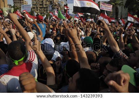 Cairo - June 21: More Than Two Millions Islamist Supporters (Fjp Estimates) Gather In Rabaa El-Adawia Square To Support The President Morsi In The Event &Quot;No To Violence&Quot;. Cairo, Egypt On June 21, 2013