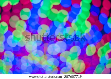 Abstract blur bokeh background on bright colors style in the night.