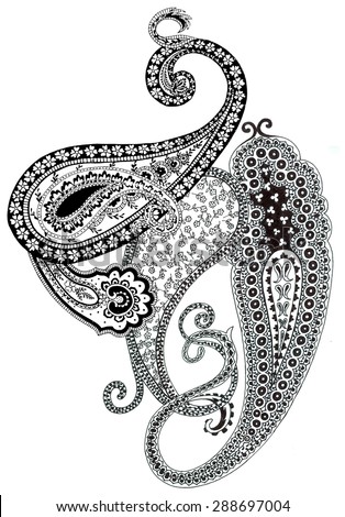black and white paisley