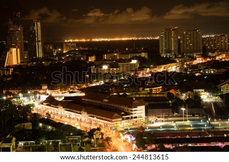 North Pattaya Thailand night with Laem Chabang Industrial Estate background.