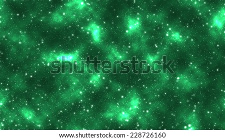 Green galaxy bokeh background