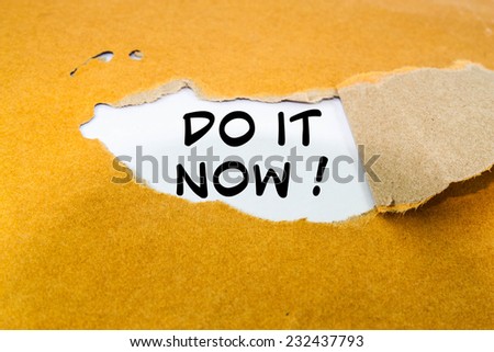 Do it now concept on brown envelope