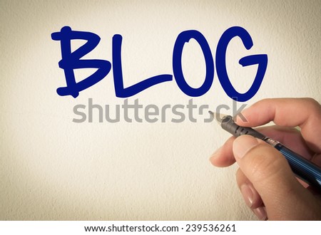 Blog text write on wall