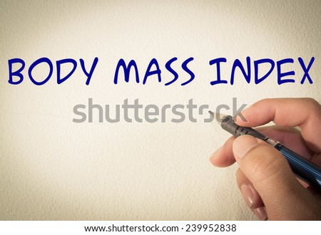 body mass index text write on wall