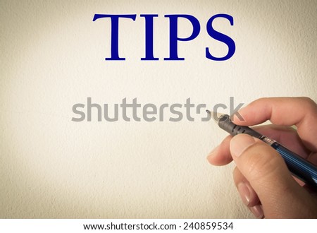 tips text write on wall