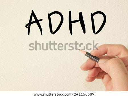 ADHD text concept write on wall