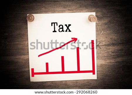 Text tax on the graph goes up on the short note texture background
