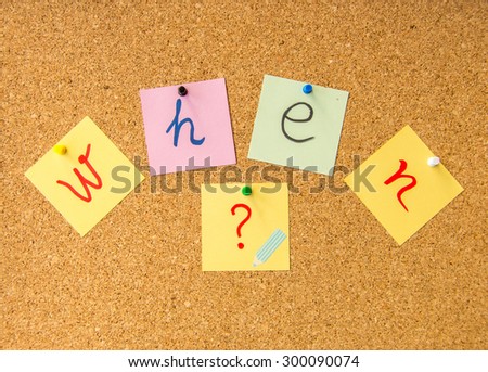 cork board when written with pinned post it
