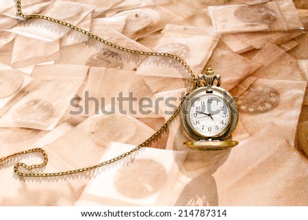 Vintage pocket watch on watch picture
