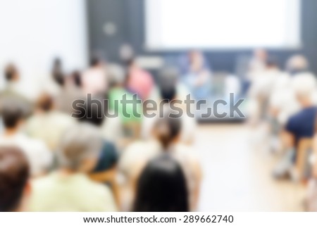 Blurred background of Business conference and presentation. audience at the conference room