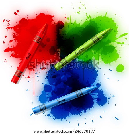 splashes of color RGB with crayons