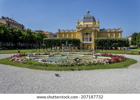 ZAGREB, CROATIA - JUNE 07, 2014: The Art Pavilion in Zagreb is an art gallery in Zagreb, Croatia. The Pavilion is located in the Lower Town area of the city.