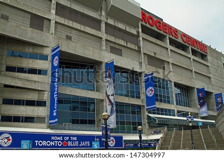 TORONTO - JUL 2: The Rogers Centre stadium. Home of the Toronto Blue Jays baseball team. Taken July 2, 2013  in Toronto, Ontario, Canada.