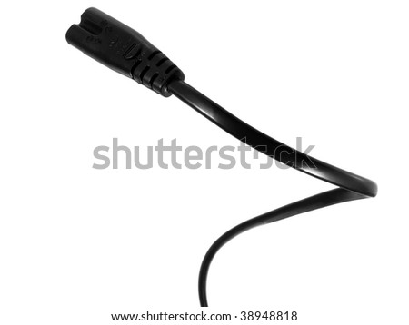 Plug of electricity on power cord isolated on white background