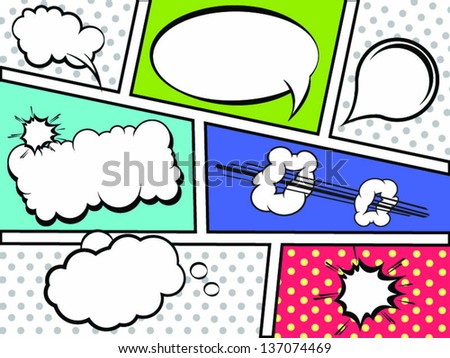 Comic Strip With Speech Bubbles- Vector - 137074469 : Shutterstock