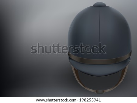 Background of Jockey helmet for horseriding athlete. Front view. Sport protection. Bitmap copy.
