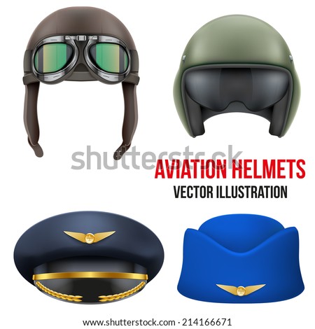Retro aviator pilot leather helmet with goggles Vintage object Vector Illustration Isolated on white Retro aviator pilot leather helmet with goggles Vintage object Vector Illustration Isolated on white