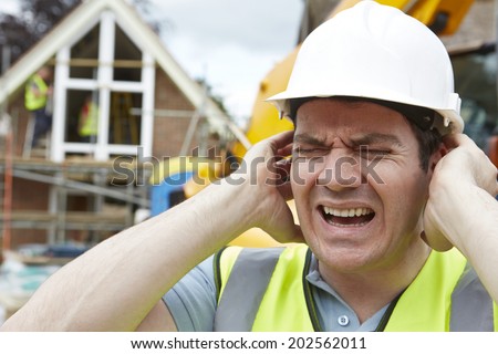 Construction Suffering From Noise Pollution On Building Site