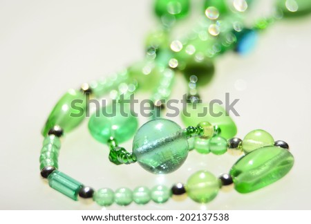 Handcrafted necklaces made from glass beads