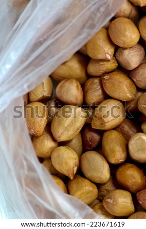 peanuts inside plastic bag