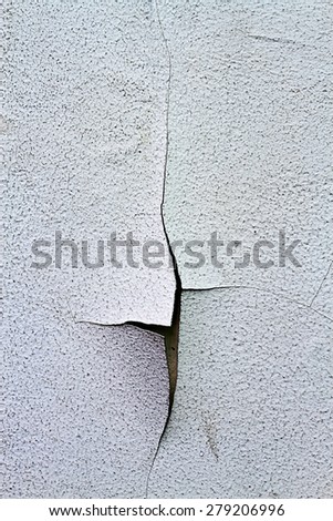 Fissure cracked and dilapidated wall of  damaged wall