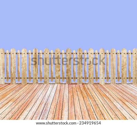 Wood slabs,fence arranged in perspective and abstract background.