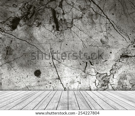 Backdrop black and white stone wall (marble) and white wood slabs arranged in perspective texture background.