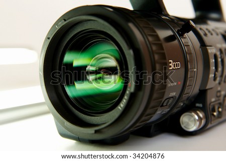 professional digita video camera zoom lens focus