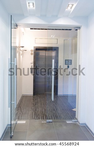 glass doors in the new office