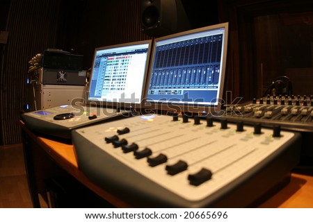 Control panel in film studio