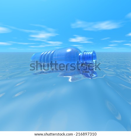 PLASTIC BOTTLE IN WATER