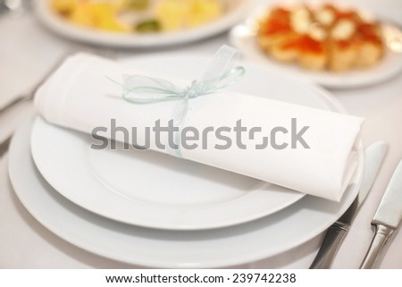 Table in restaurant served