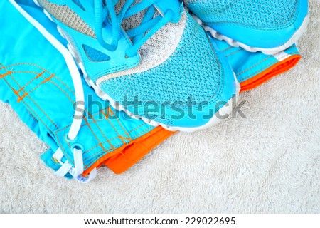 Sport shoes and measuring tape. Fitness concept.sneakers, centimeter.weight loss, running, healthy eating, healthy lifestyle concept