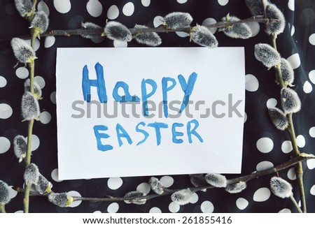 Easter greeting card with words\