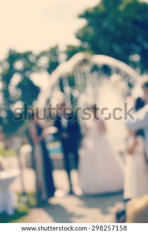 bride and groom,abstract blurred wedding background,love and marriage background