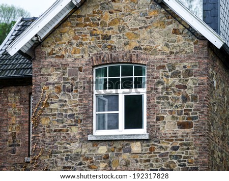 New plastic PVC window in old house, Namur, Belgium