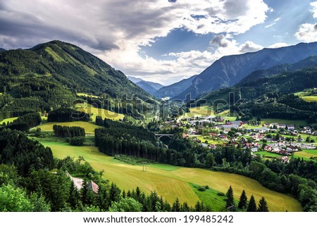 Mountains of  Shtiria, Austria, at summer. Central Alps.