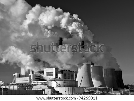 Central Heating and Power Plant. Cold winter day.