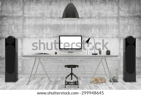 Desktop Mockup, 3D illustration just place your creative photo or design on this blank surfaces