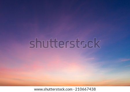 Colorful sky during sunset.