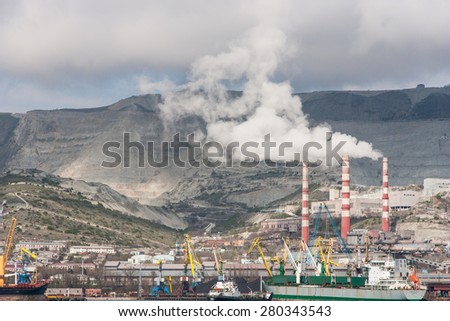 industrial panorama view in Novorossijsk