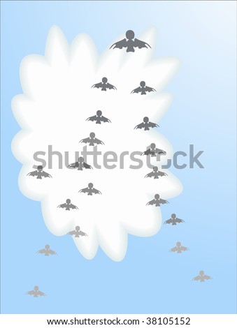 vector flock of birds
