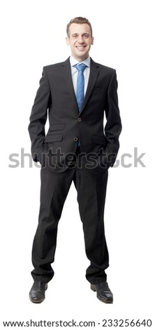 man in suit with self-confidence