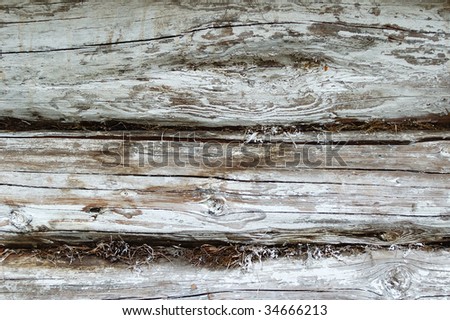 Old wooden country made of logs wall (log cabin) - scenic background (texture).