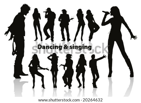 people#39;s silhouette p.6 people dancing silhouette. people#39;s silhouette p.6