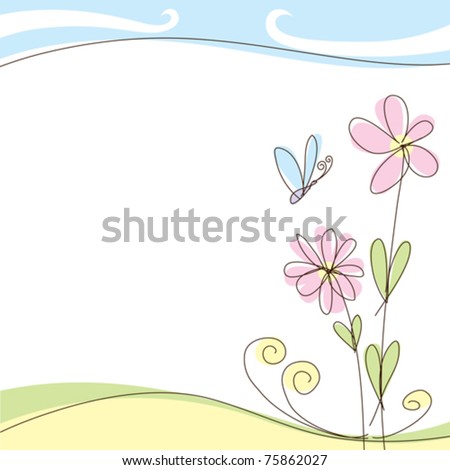 vector abstract summer or spring greeting card