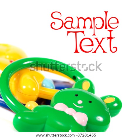 background with toys against white background
