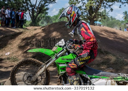 SINGBURI THAILAND - Nov 8 : The motorcross competition for charity and free fee to see. Nov 8, 2015 in Singburi province,Thailand